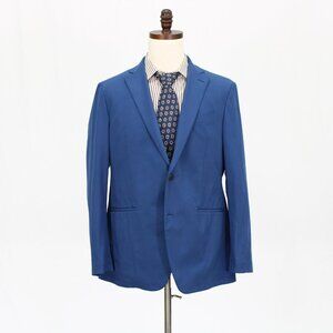 Sene 44R Blue Solid 2-Button Sport Coat Blazer Jacket G629